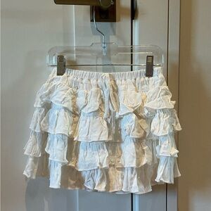 Altar'd State Cream Ruffled Skirt